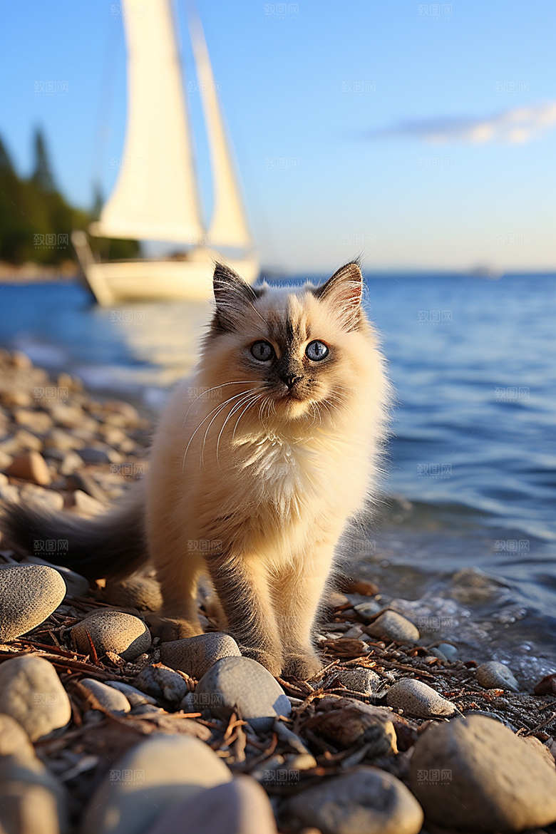 布偶猫长毛猫清新摄影图