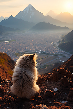 布偶猫自然长毛猫摄影图