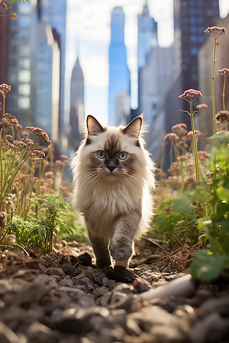 布偶猫自然养宠摄影图