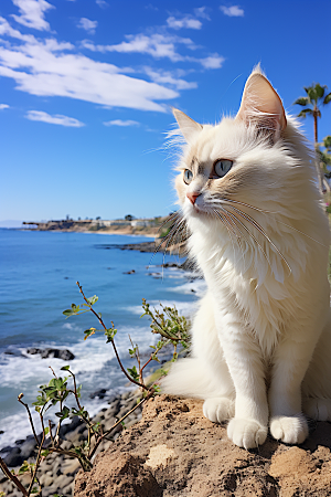 布偶猫生活长毛猫摄影图