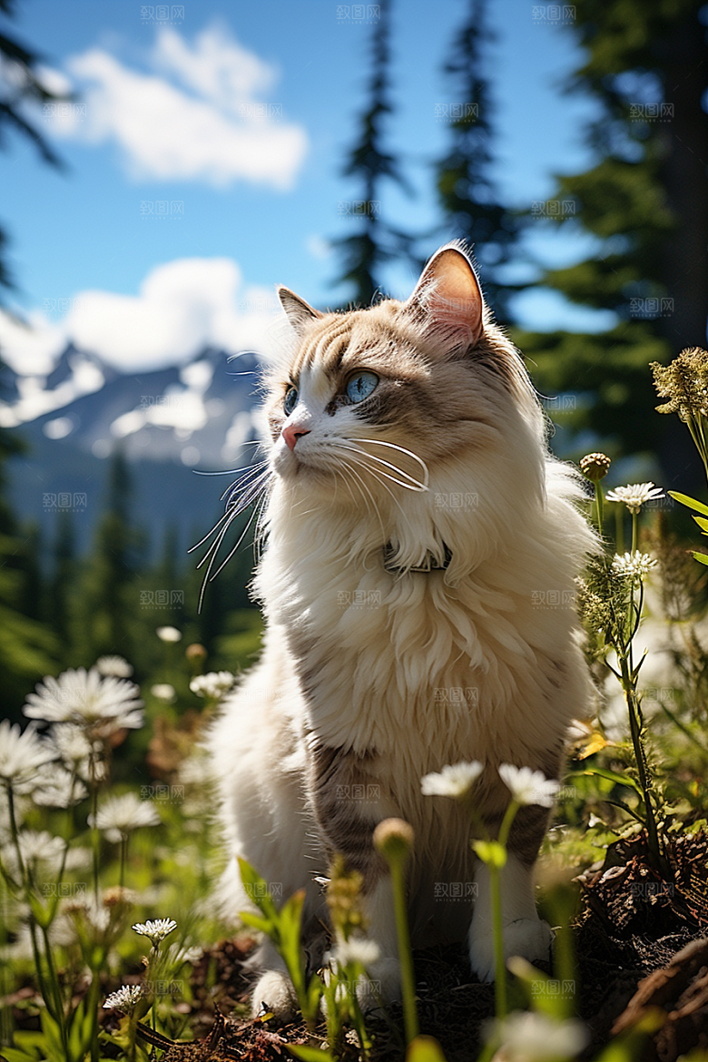 布偶猫自然清新摄影图