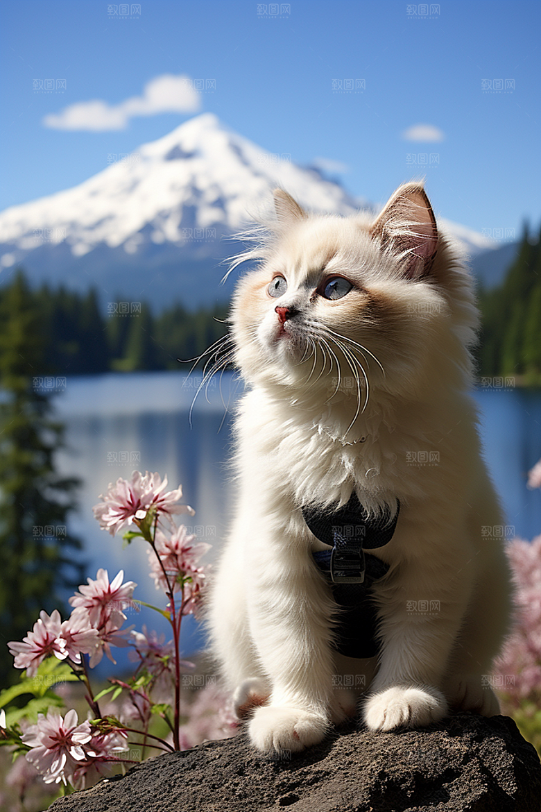 布偶猫长毛猫生活摄影图