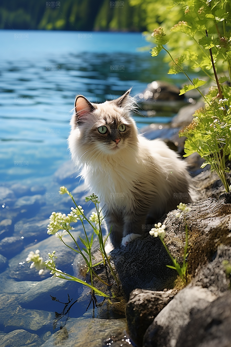 布偶猫长毛猫生活摄影图