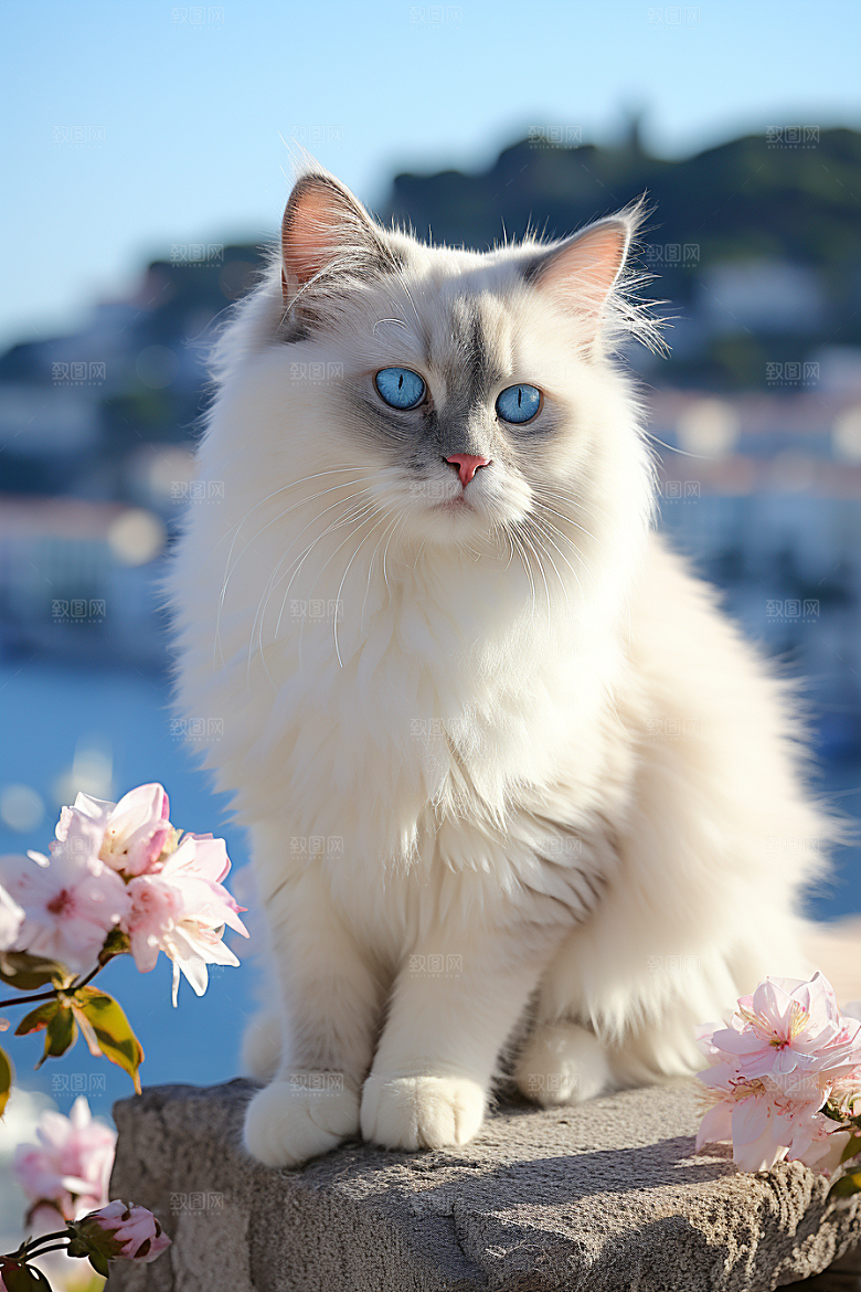 布偶猫宠物长毛猫摄影图