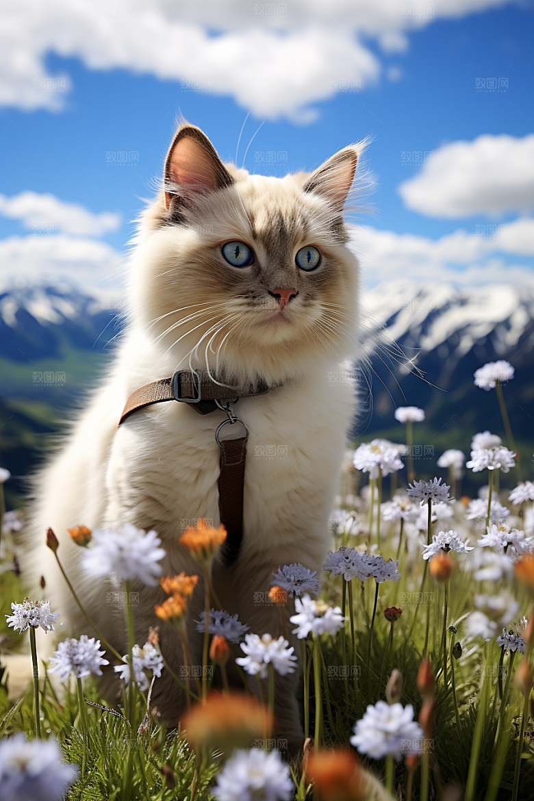 布偶猫家居长毛猫摄影图