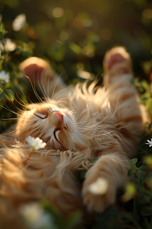 布偶猫长毛猫生活摄影图