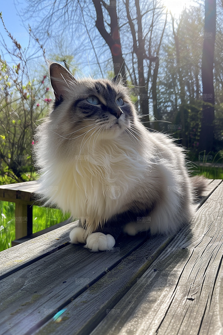 布偶猫宠物长毛猫摄影图