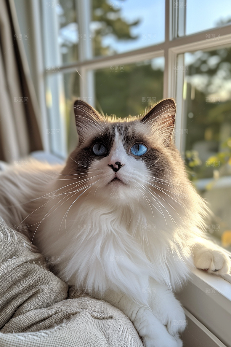 布偶猫生活长毛猫摄影图