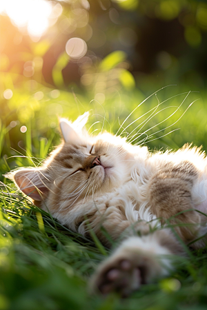 布偶猫自然长毛猫摄影图