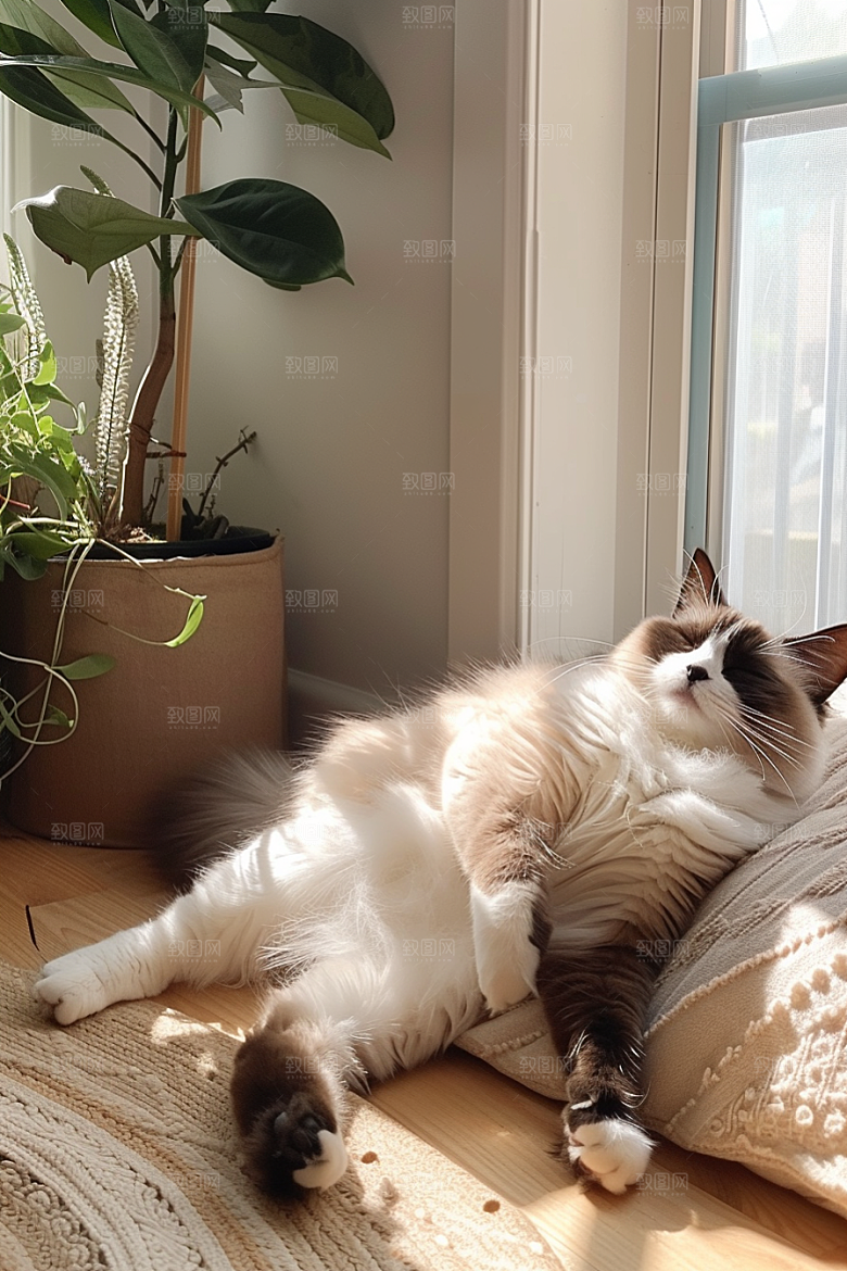 布偶猫清新养宠摄影图