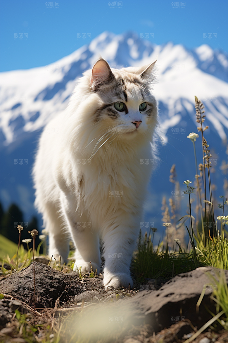 布偶猫长毛猫宠物摄影图