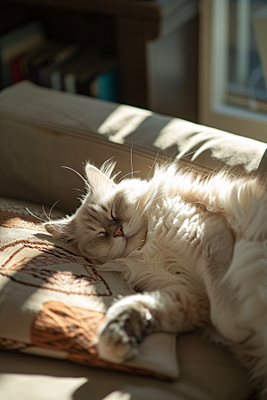 布偶猫宠物长毛猫摄影图