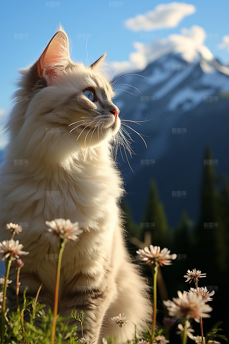 布偶猫生活长毛猫摄影图