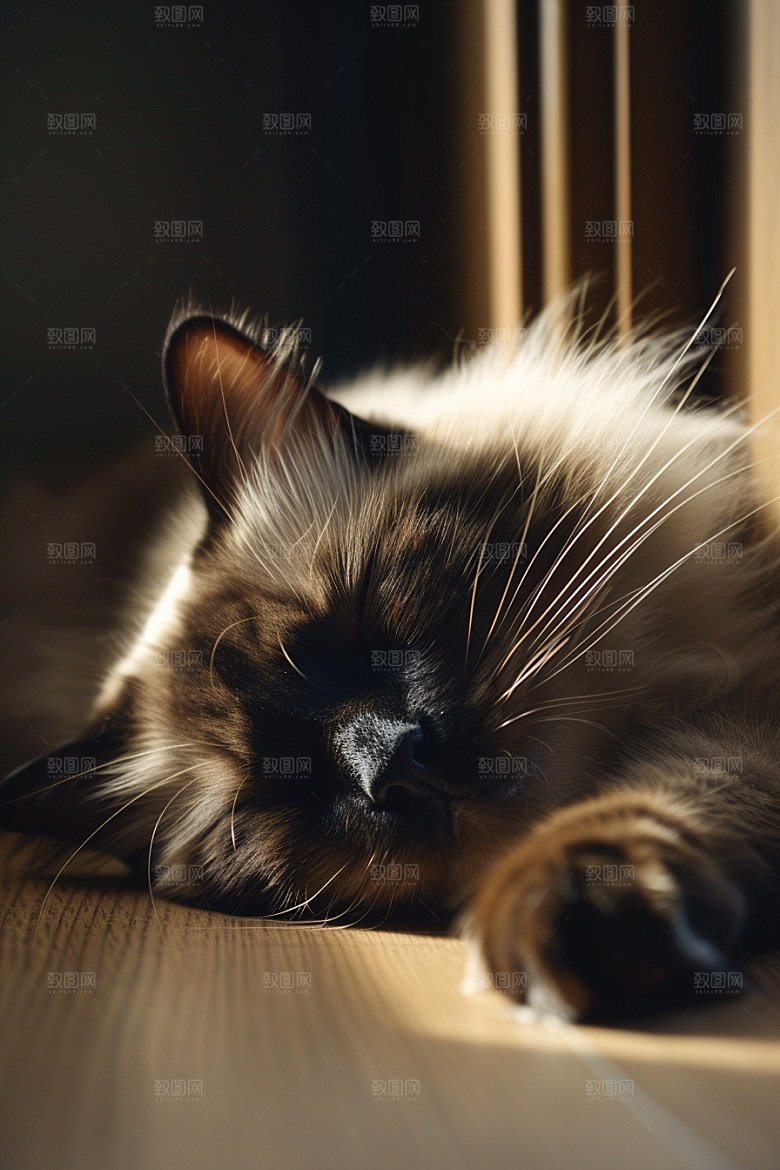 布偶猫养宠清新摄影图