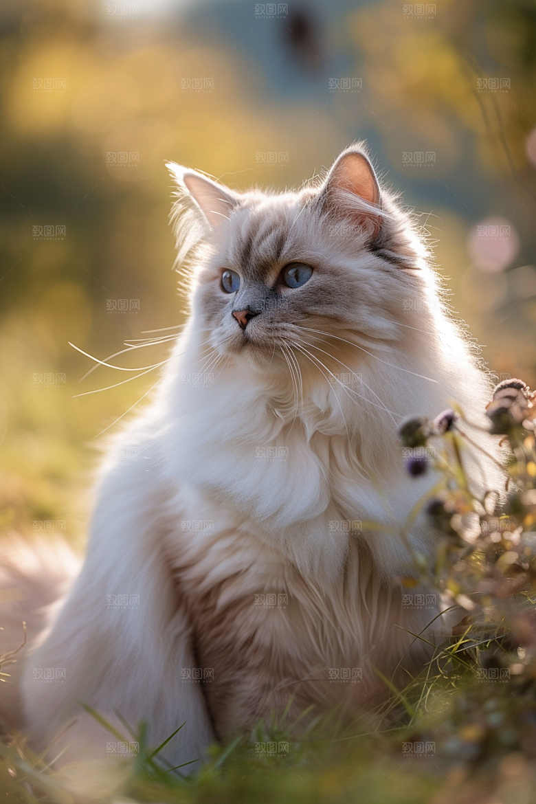 布偶猫长毛猫自然摄影图