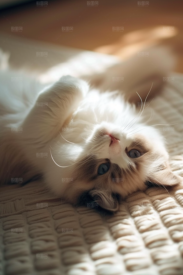 布偶猫家居长毛猫摄影图
