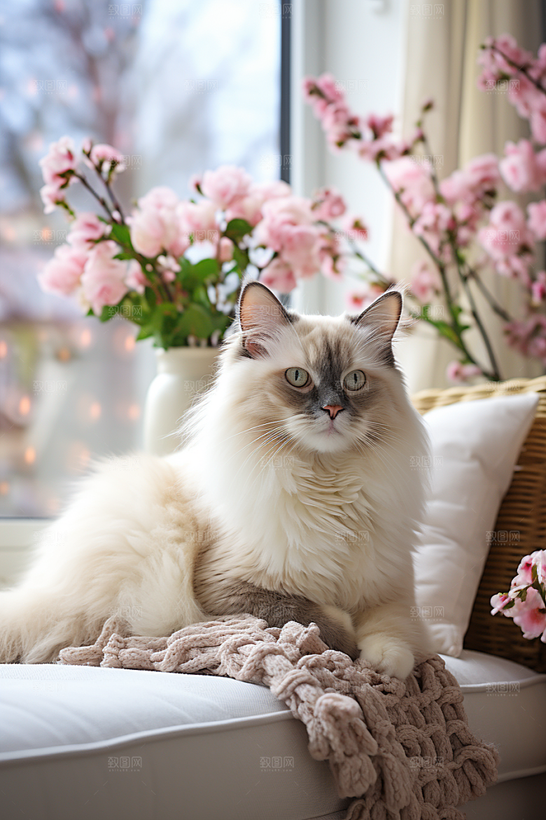 布偶猫长毛猫高清摄影图