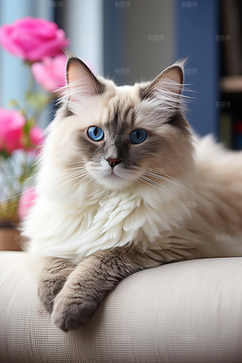 布偶猫仙女猫养宠摄影图