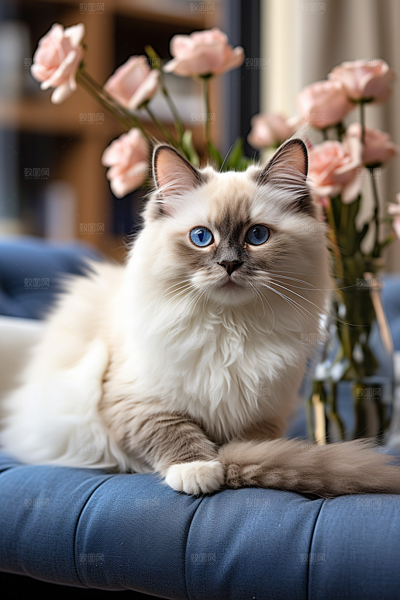 布偶猫可爱清新摄影图