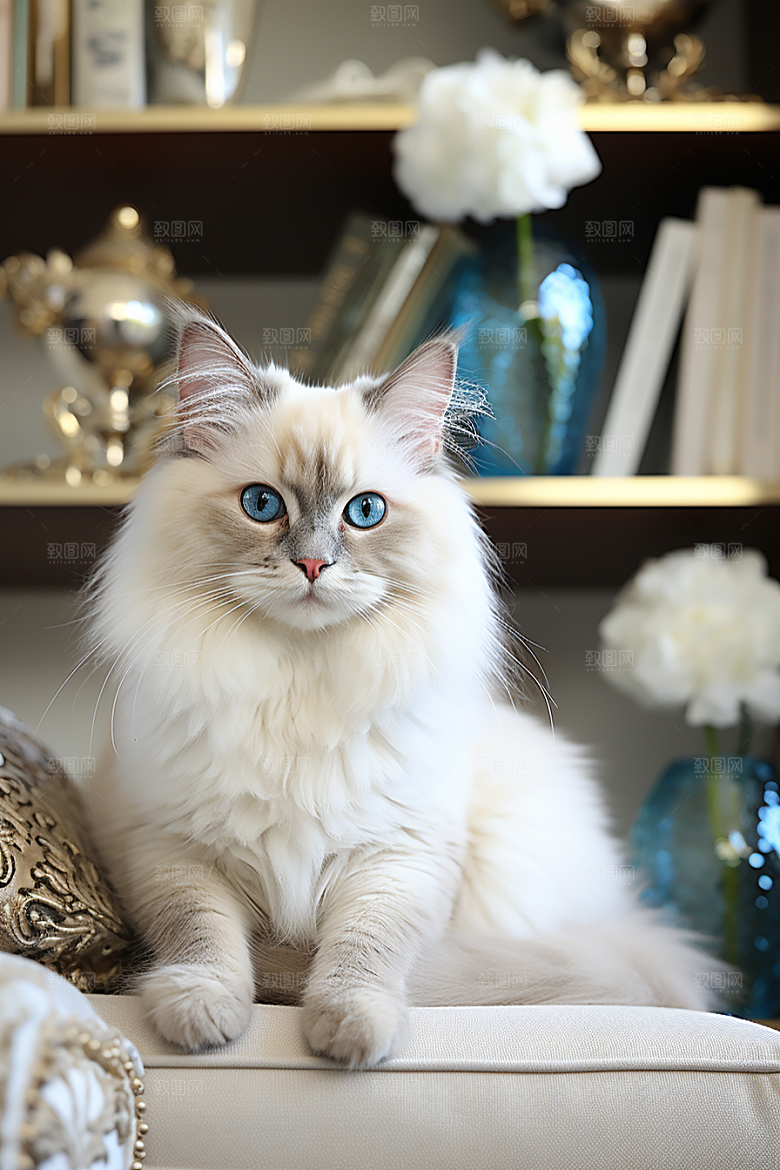 布偶猫宠物长毛猫摄影图