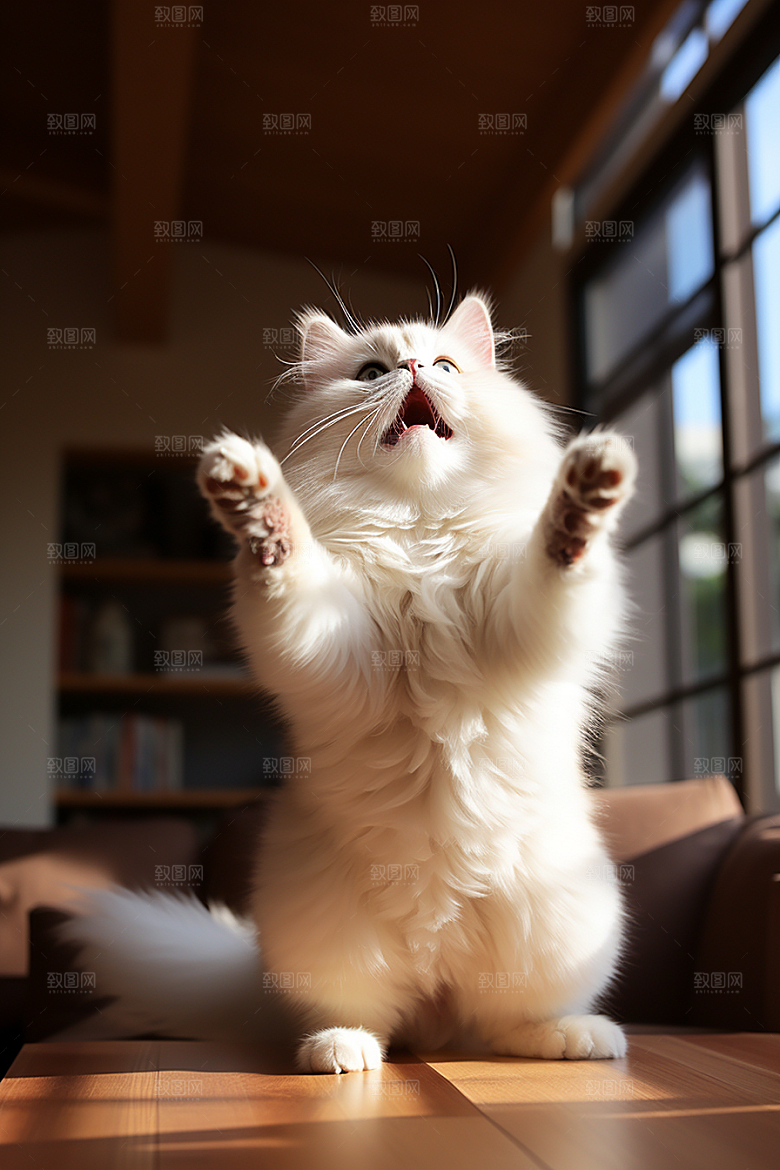 布偶猫自然长毛猫摄影图