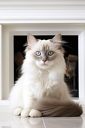 布偶猫宠物长毛猫摄影图