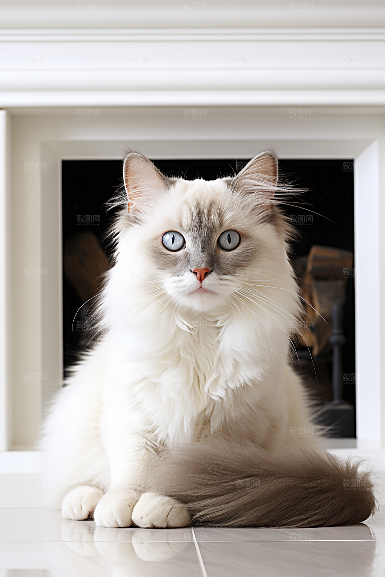 布偶猫宠物长毛猫摄影图