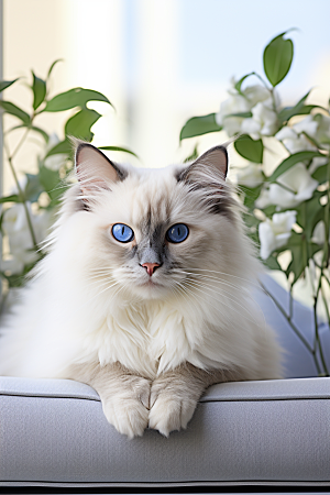 布偶猫养宠宠物摄影图