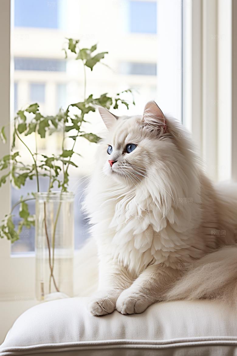 布偶猫长毛猫可爱摄影图