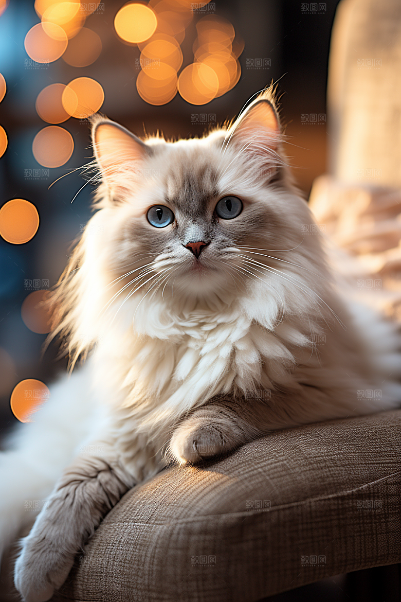 布偶猫养宠长毛猫摄影图