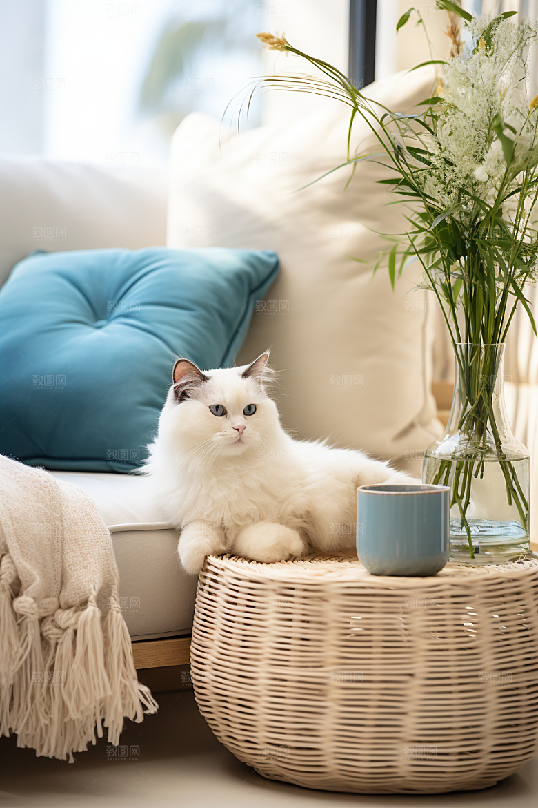 布偶猫自然家居摄影图
