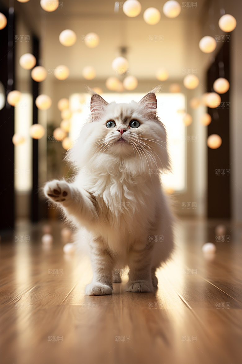 布偶猫自然长毛猫摄影图