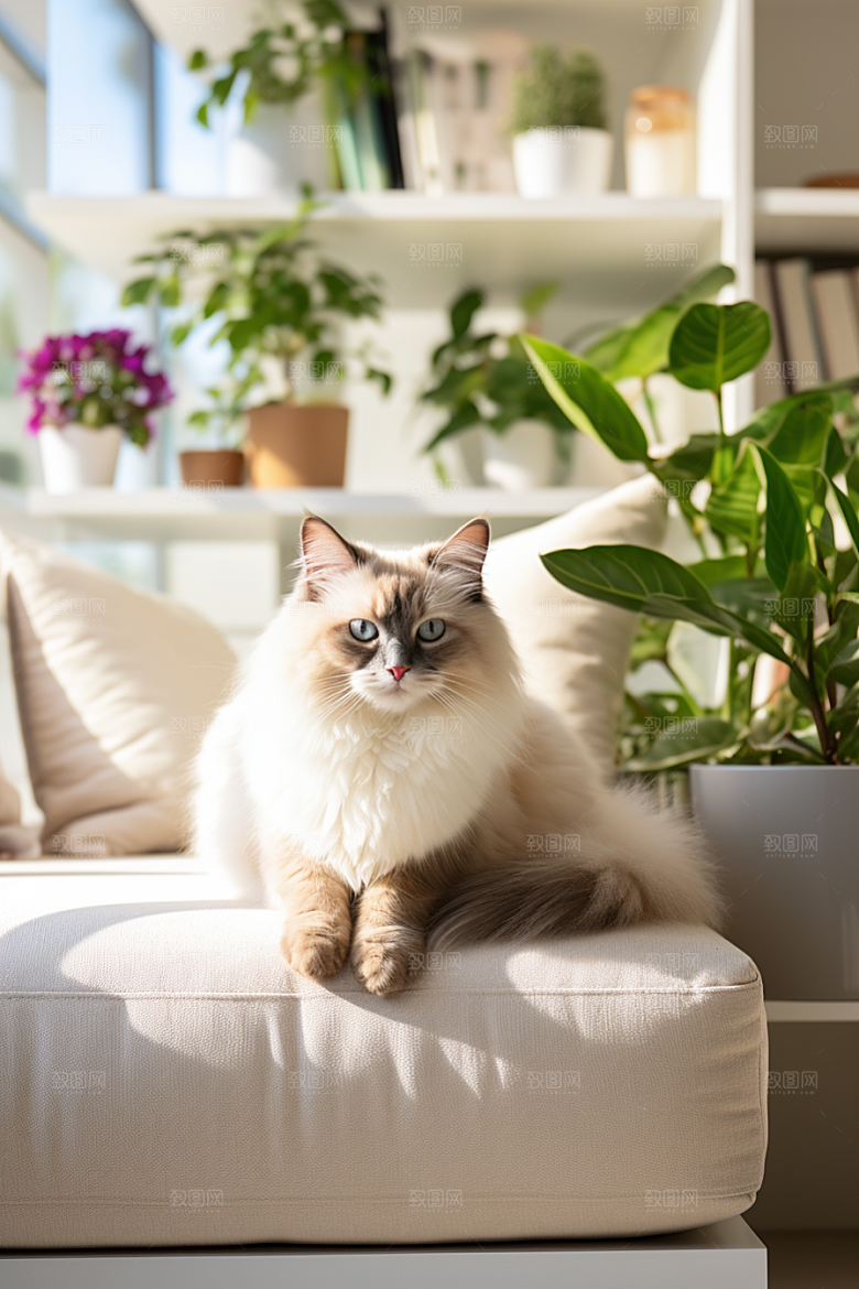 布偶猫宠物生活摄影图