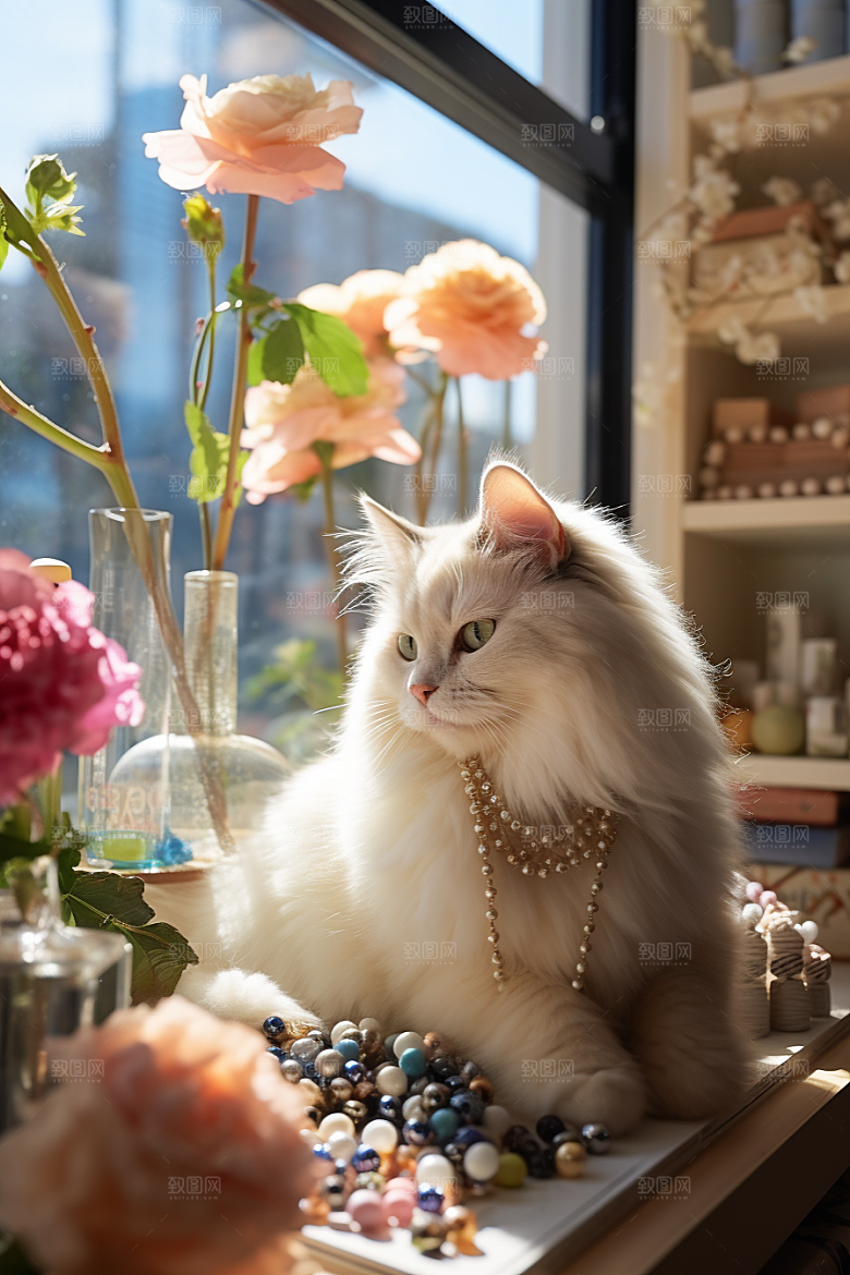 布偶猫家居长毛猫摄影图