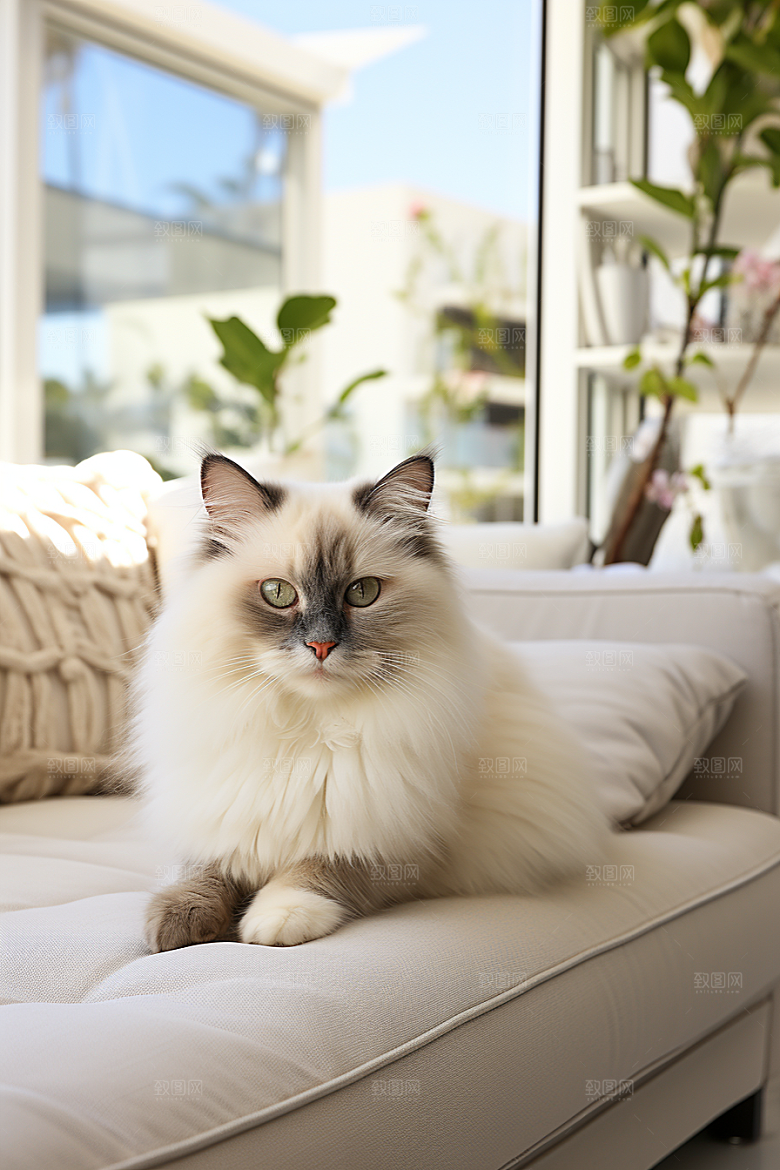 布偶猫长毛猫宠物摄影图