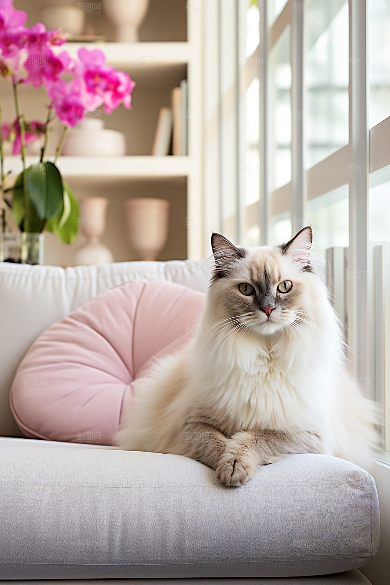布偶猫长毛猫可爱摄影图