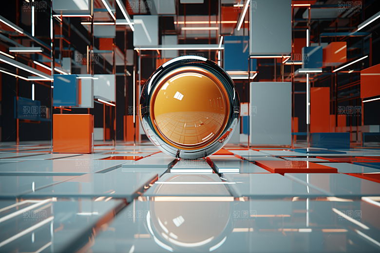 C4D科幻空间想象力3D背景