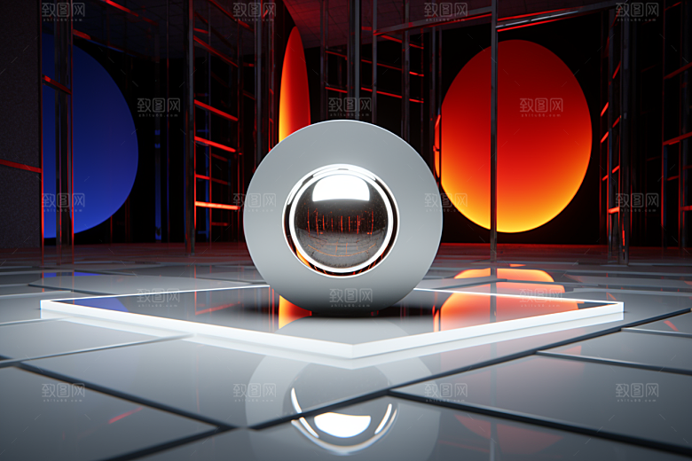 C4D科幻空间渲染效果背景