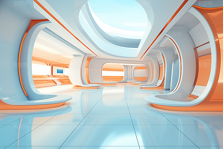 C4D科幻空间高清渲染背景