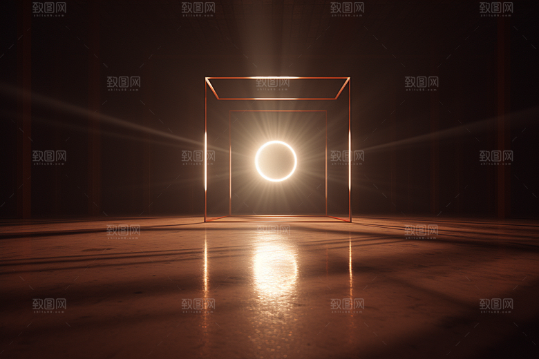 C4D科幻空间立体效果背景