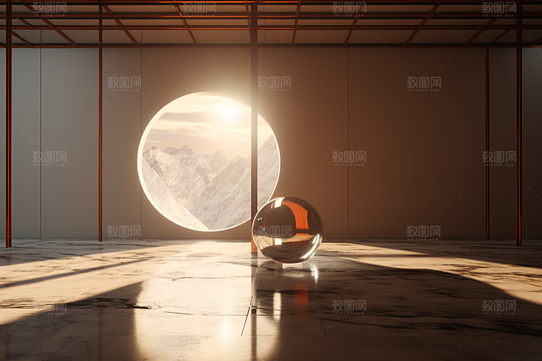 C4D科幻空间未来感3D背景