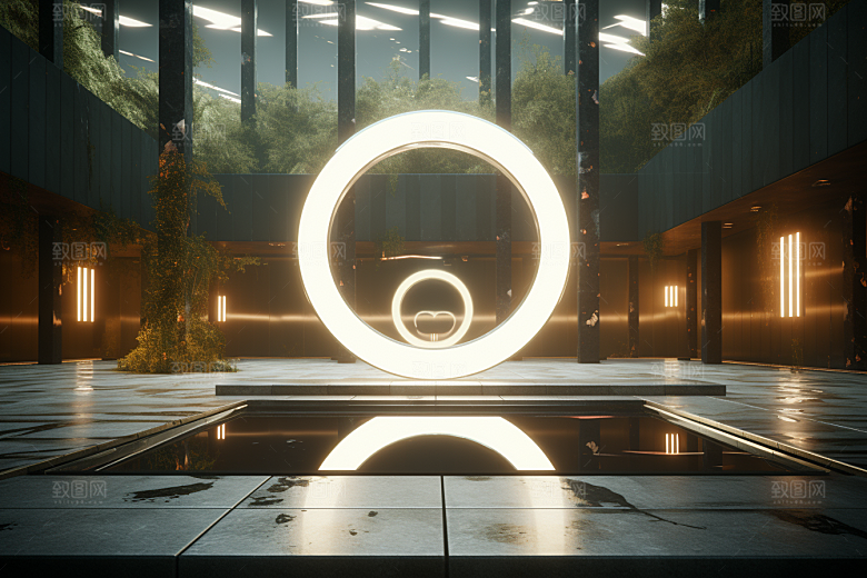 C4D科幻空间模型想象力背景
