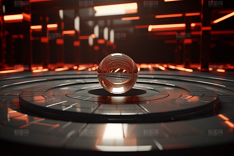 C4D科幻空间效果立体背景