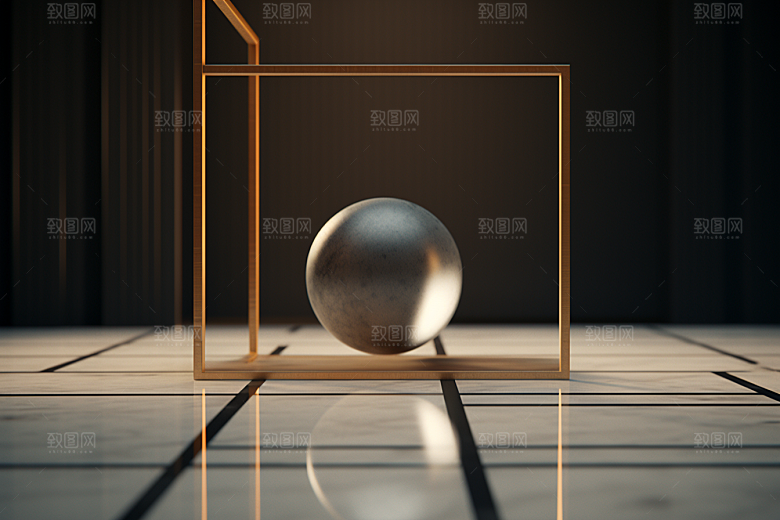 C4D科幻空间立体模型背景