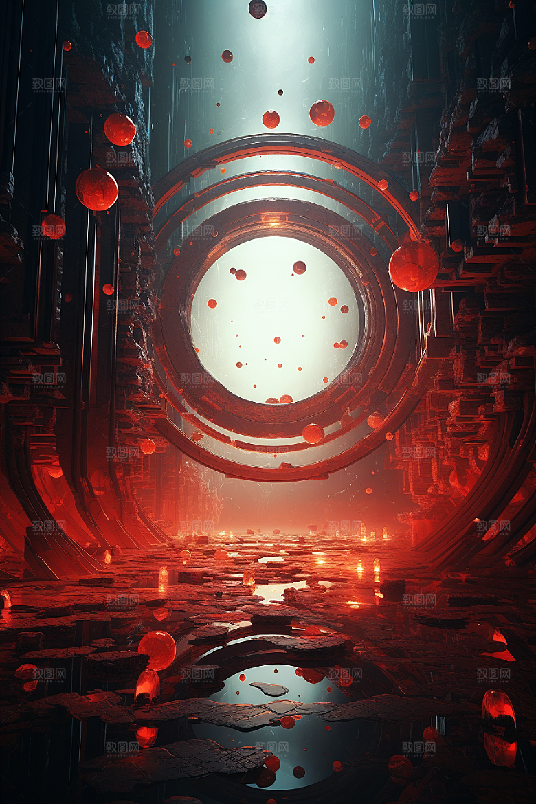 C4D科幻空间想象力科技背景