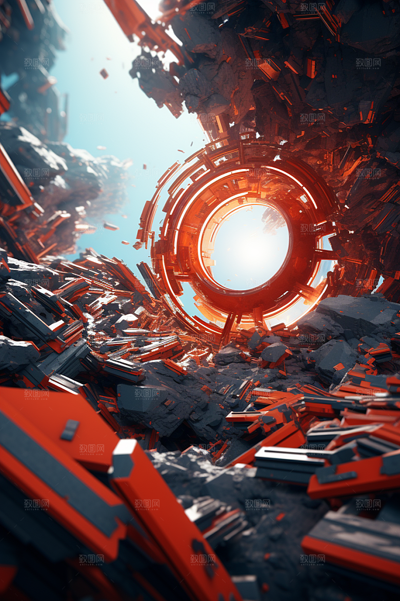 C4D科幻空间想象力渲染背景