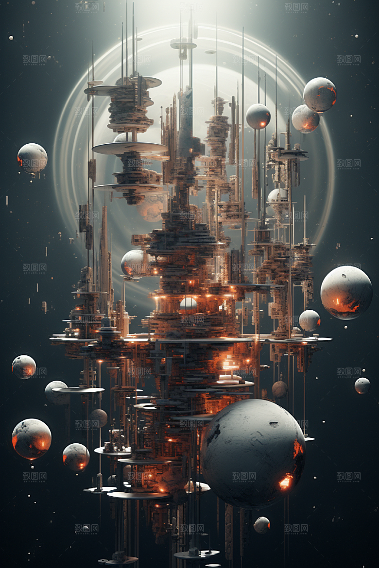 C4D科幻空间3D效果背景