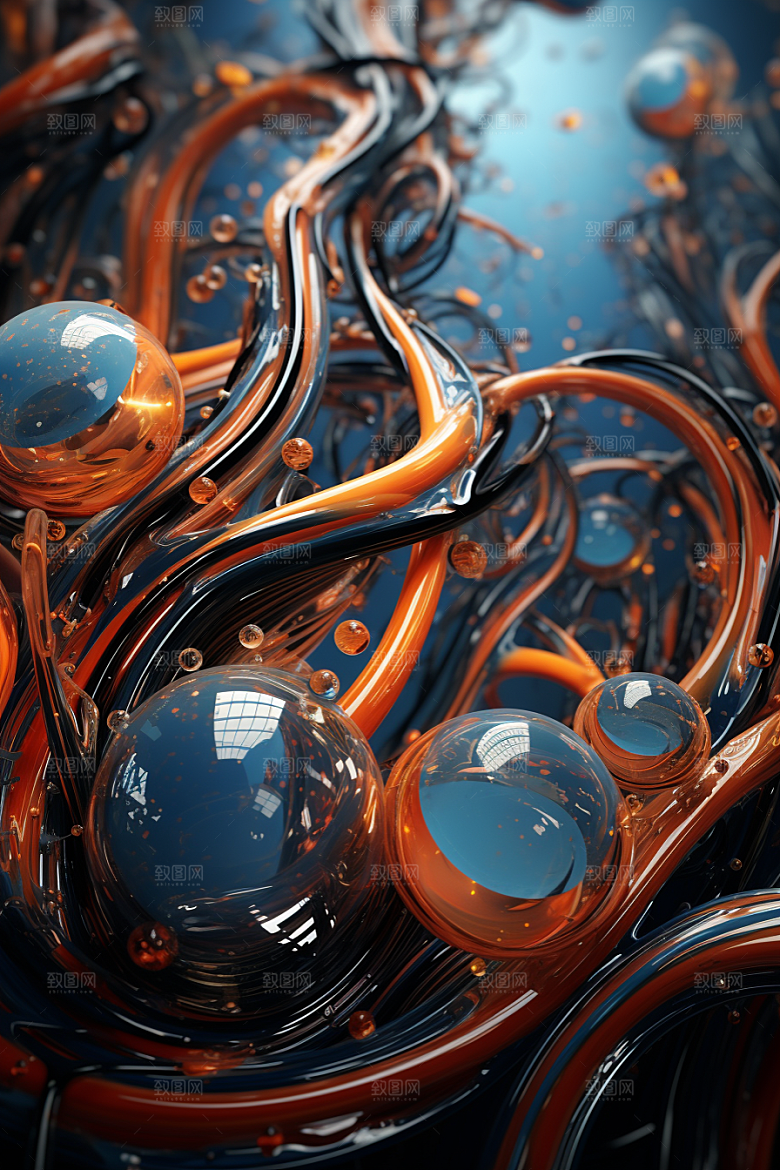 C4D科幻空间模型效果背景