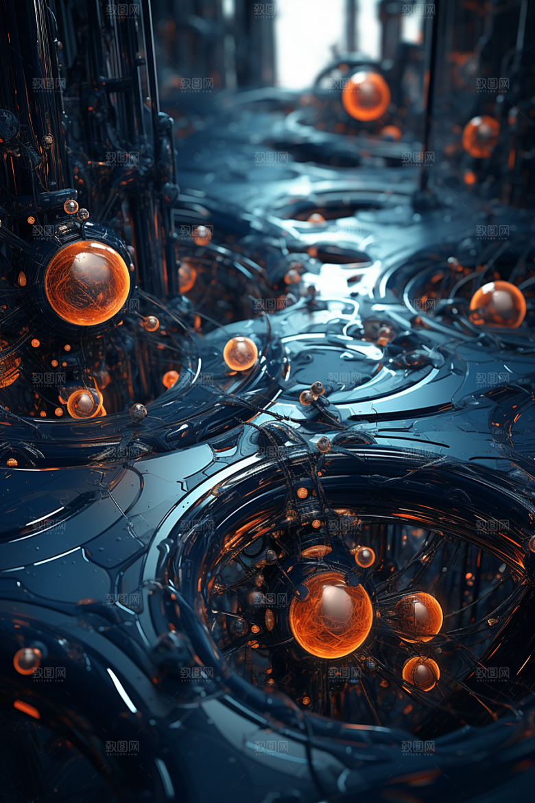 C4D科幻空间渲染未来感背景