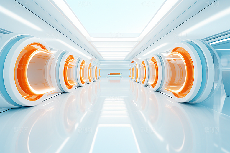 C4D科幻空间立体未来感背景